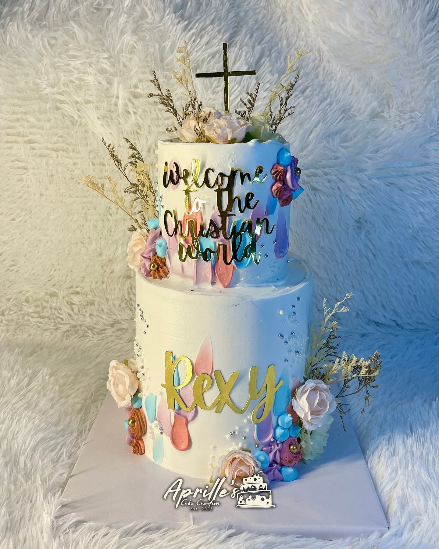 2-Layer Christening Cake